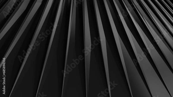 Fototapeta 3d Abstract black background. Low poly triangle. 3d rendering