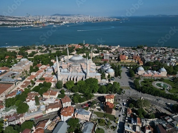 Fototapeta Bosphorus view aerial shot Istanbul