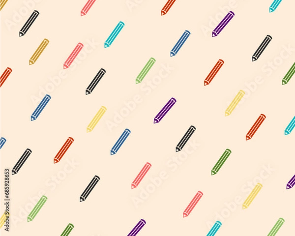 Fototapeta seamless pattern with colorful pencils