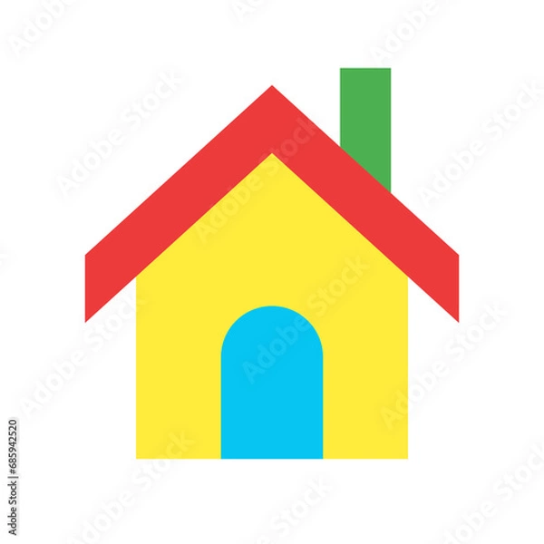 Obraz eコマース、家を表すカラースタイルのアイコン