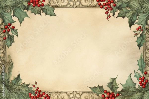 Obraz christmas frame with holly