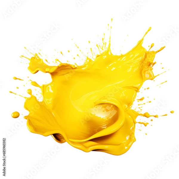 Obraz yellow liquid splash isolated on transparent background