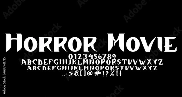 Fototapeta Horror movie Halloween display font Best Alphabet Alphabet Brush Script Logotype Font lettering handwritten