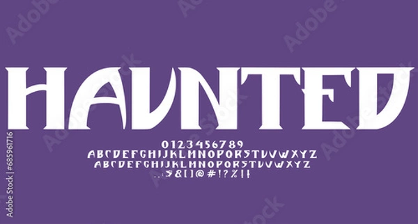 Fototapeta Haunted Gothic font Best Alphabet Alphabet Brush Script Logotype Font lettering handwritten