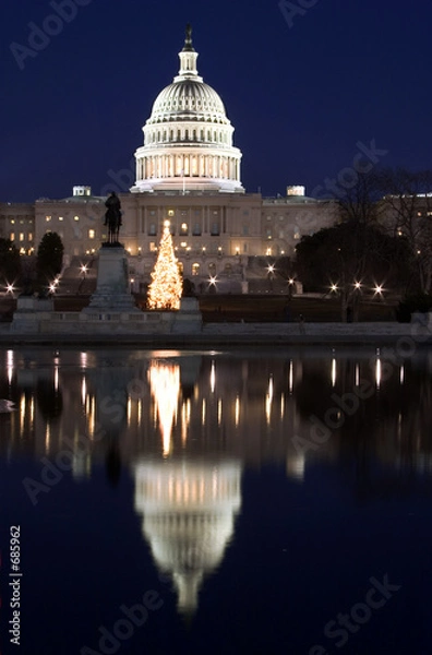 Obraz capitol at night with reflection