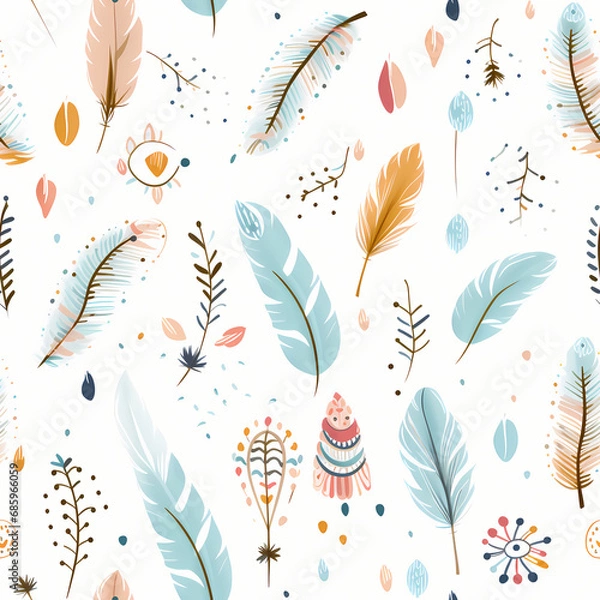 Fototapeta Seamless pattern of Boho - Bohemian style. Wrapping paper pattern