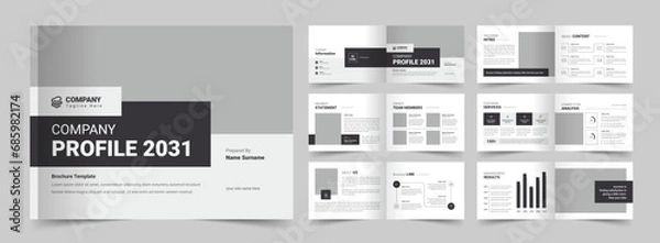 Obraz Company Profile Brochure Template, A5 Brochure Template, Vector Brochure