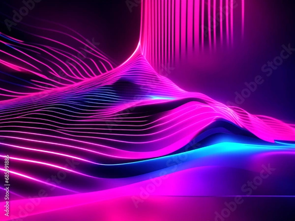 Fototapeta 3d render, abstract minimal neon background