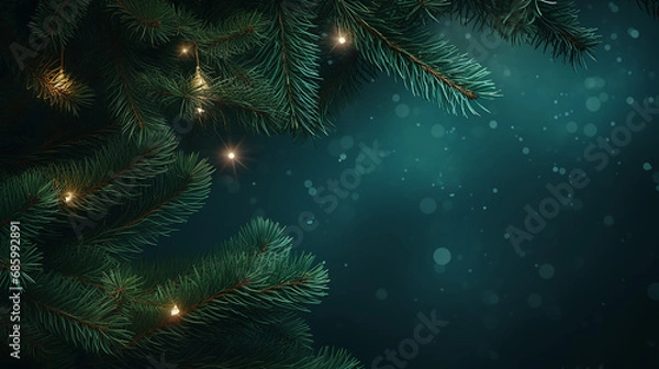 Obraz Christmas tree branches background