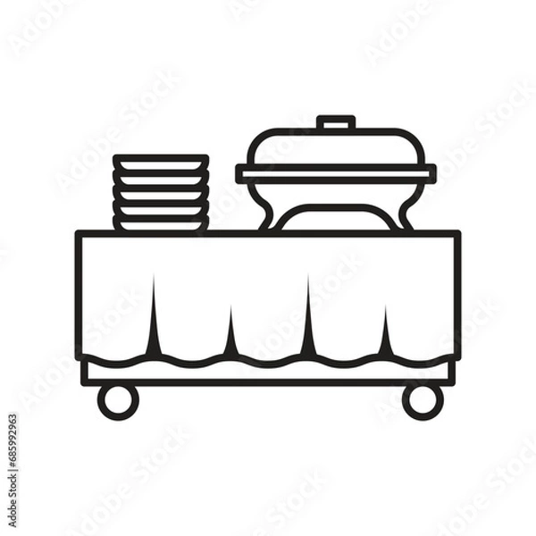 Fototapeta Buffet self service restaurant icon design. setout icon, isolated on white background. vector illustration