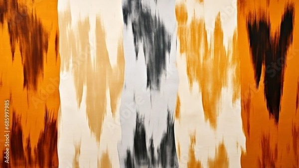 Obraz ールな色合いのイカット柄の背景、織りデザイン