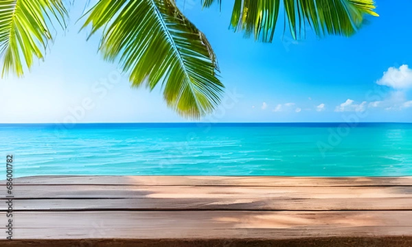Obraz tabel background on island with wooden background