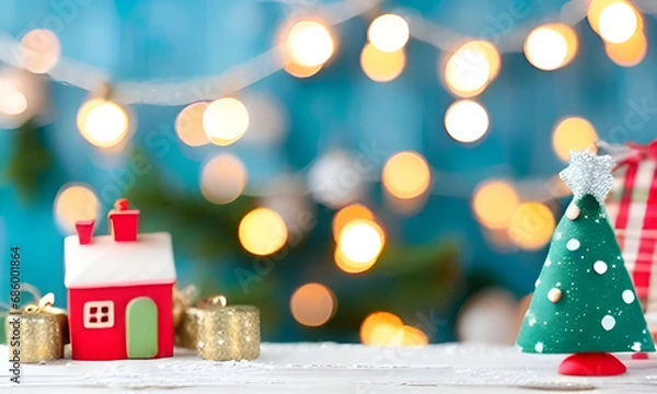 Obraz christmas tree with light and gifts