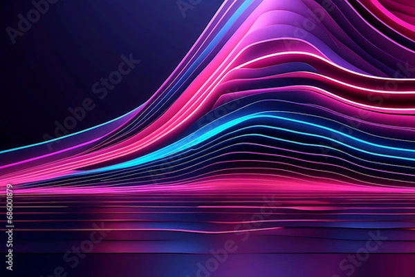 Fototapeta 3d render, abstract minimal neon background