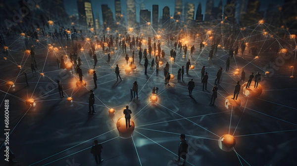 Fototapeta Business network concept. generative ai.