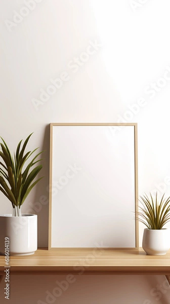 Fototapeta Close-Up View of Frame Poster Mockup in 3D Render