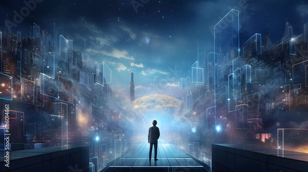 Fototapeta Digital transformation concept. generative ai.