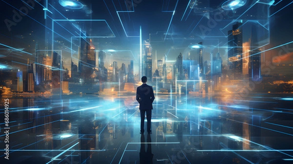 Fototapeta Digital transformation concept. generative ai.