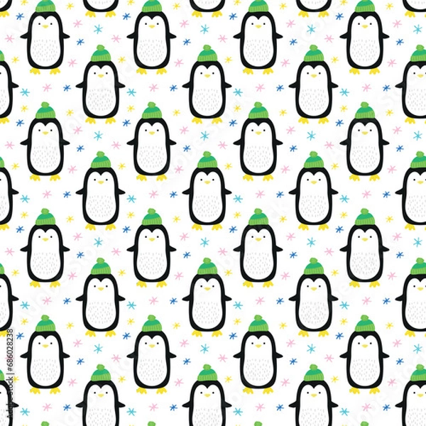 Obraz seamless pattern with penguin