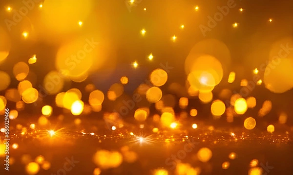 Obraz christmas lights with bubble background