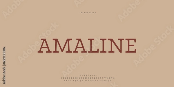 Fototapeta Hand drawn elegant alphabet letters font and number. Classic Lettering Minimal Fashion Designs. Typography modern Sen serif fonts regular decorative vintage concept. vector illustration