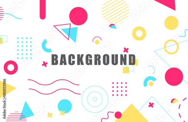 Fototapeta Flat abstract background with geometric shapes
