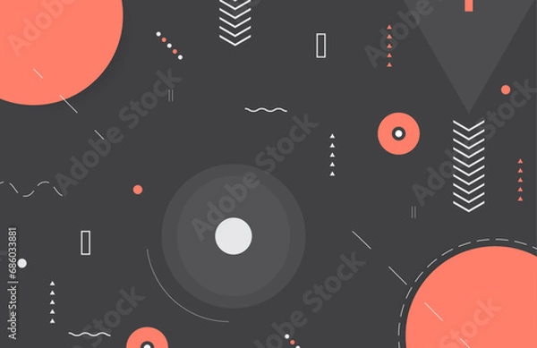 Fototapeta Flat abstract background with geometric shapes