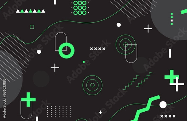 Fototapeta Flat abstract background with geometric shapes