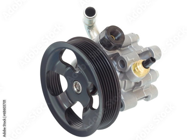 Obraz hydraulic power steering pump on a white background engine parts