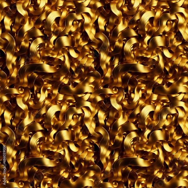 Obraz Gold Seamless pattern. Gold background. Luxury shiny gold texture Perfect for wallpaper, web backgrounds. Good quality for repeating design. Generative AI. Edited in photoshop