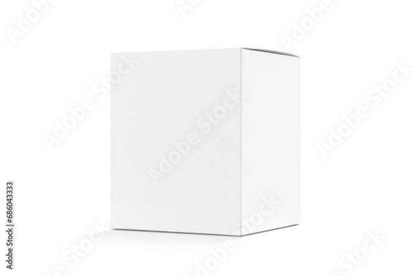 Fototapeta Blank white cardboard paper box for products design mock-up