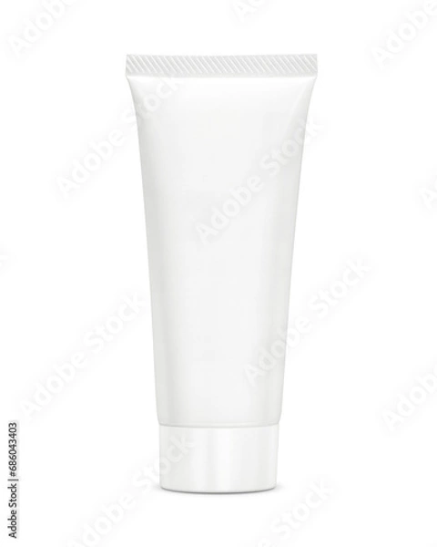 Obraz blank packaging white plastic tube for cosmetic product design mock-up
