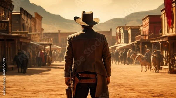 Obraz man walking on the street