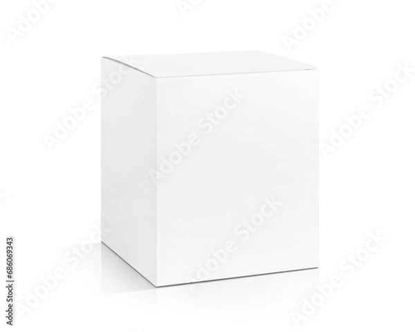 Fototapeta Blank white cardboard paper box for products design mock-up
