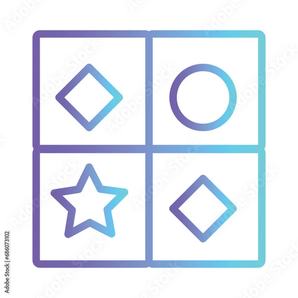 Fototapeta Baby Block Child Gradient Outline Icon