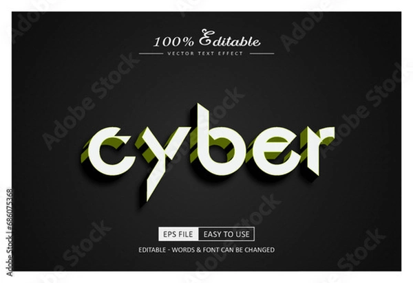 Fototapeta Cyber editable text effect style high quality