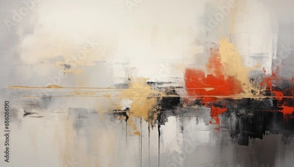 Obraz a painting with mixed colors, black and white