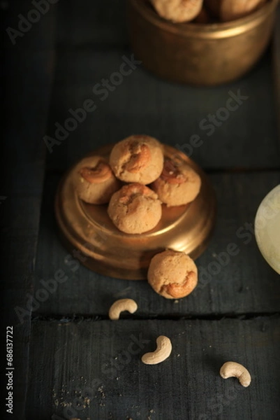 Fototapeta Mini Chocolate and cashew cookies. High Resolution
