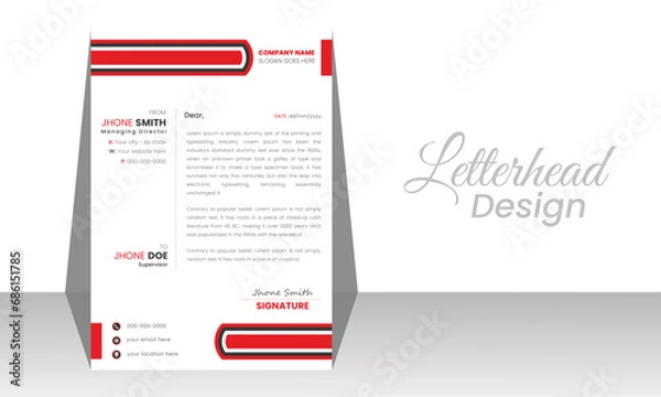 Fototapeta Simple letterhead template vector design. 