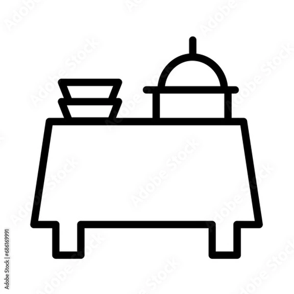 Obraz Buffet Dinner Food Outline Icon