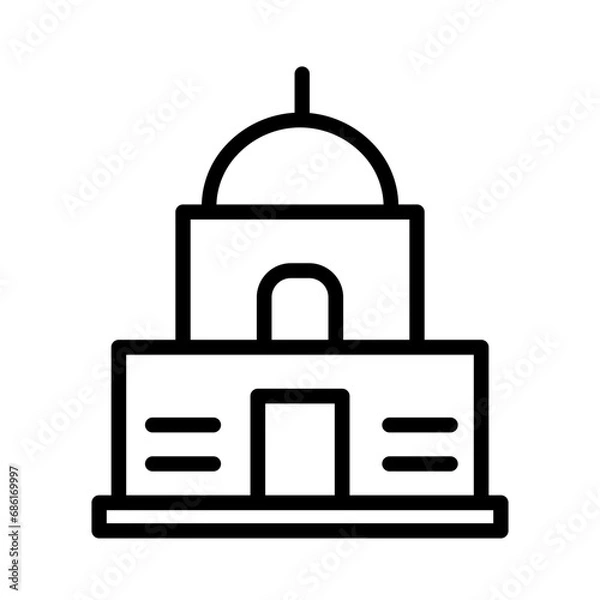 Obraz Building Diplomatic Embassy Outline Icon