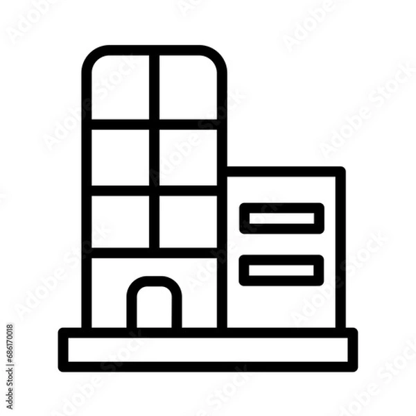 Obraz Building Hotel Resort Outline Icon