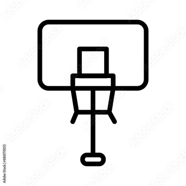 Obraz Hoop Pole Basket Outline Icon