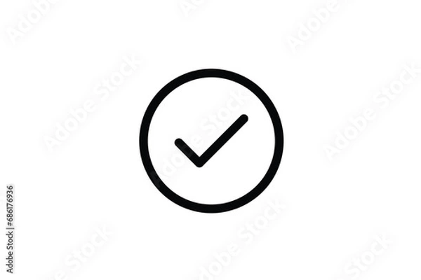 Obraz black checkmark icon in a circle