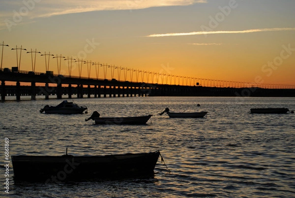 Fototapeta Barcas amarradas, Huelva