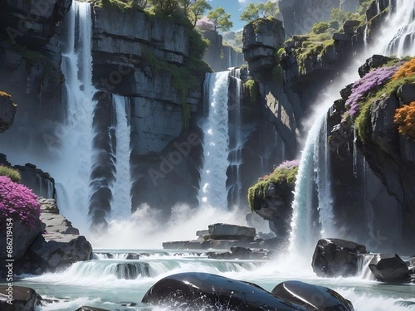 Obraz waterfall in the mountains