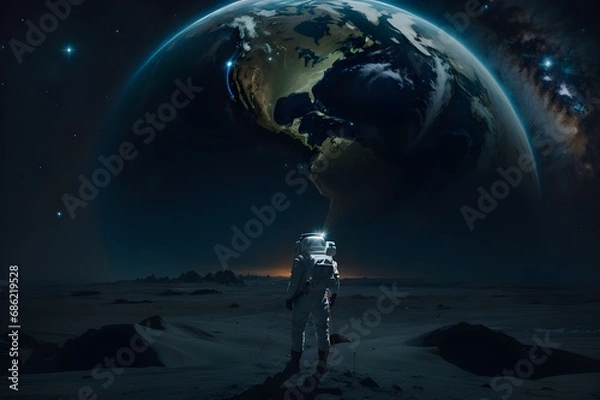 Obraz Astronaut Looking At Earth From Space