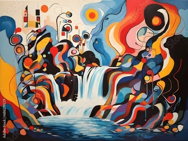 Obraz Waterfall Abstract Painting