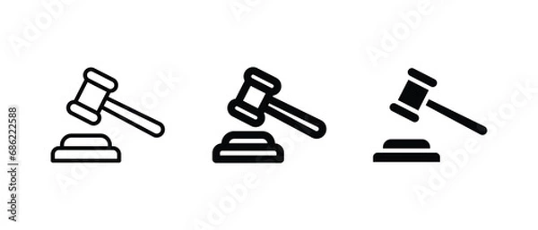 Obraz Hamer icon, gavel icon vector illustration for web, ui, and mobile apps