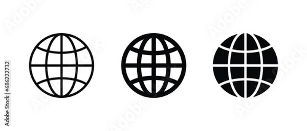 Obraz Globe icon, web icon vector illustration for web, ui, and mobile apps